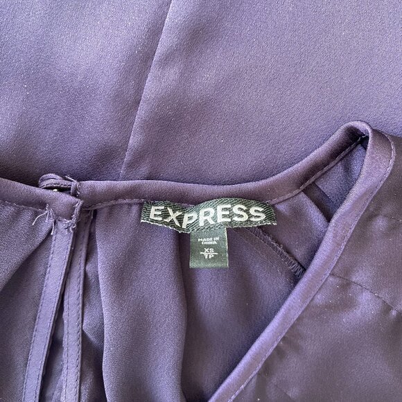 Y2K Express short sleeve eggplant top women's size XS NEW without tag - Picture 9 of 10